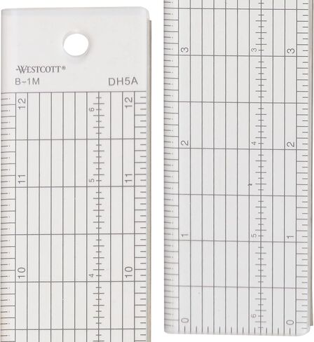 Westcott Grid Ruler with Metal Cutting Edge, 1.5 x 12", Transparent (B-1M) in Saudi Arabia