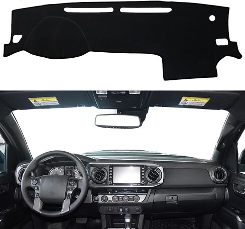SENSHINE لملحقات Toyota Tacoma 2016-2022 2023 غطاء لوحة القيادة غطاء وحدة التحكم المركزية غطاء لوحة القيادة واقي السجاد غطاء واقي من الشمس مناسب حسب الطلب، زخرفة سوداء in Kuwait