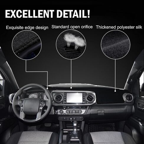 SENSHINE لملحقات Toyota Tacoma 2016-2022 2023 غطاء لوحة القيادة غطاء وحدة التحكم المركزية غطاء لوحة القيادة واقي السجاد غطاء واقي من الشمس مناسب حسب الطلب، زخرفة سوداء in Kuwait