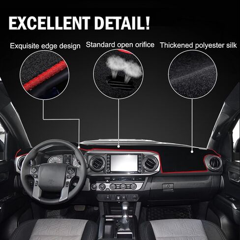 SENSHINE لملحقات Toyota Tacoma 2016-2022 2023 غطاء لوحة القيادة غطاء وحدة التحكم المركزية غطاء لوحة القيادة واقي السجاد غطاء واقي من الشمس مناسب حسب الطلب، زخرفة سوداء in Kuwait