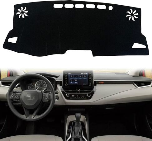 Dash Mat Cover for Corolla Sedan 2022 Custom Interior Center Console Dashboard Accessories Compatible with Toyota Corolla Sedan L LE SE XLE XSE 2019 2020 2021 2022 (Black Rim) in Kuwait
