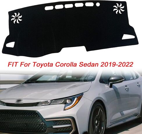 Dash Mat Cover for Corolla Sedan 2022 Custom Interior Center Console Dashboard Accessories Compatible with Toyota Corolla Sedan L LE SE XLE XSE 2019 2020 2021 2022 (Black Rim) in Kuwait