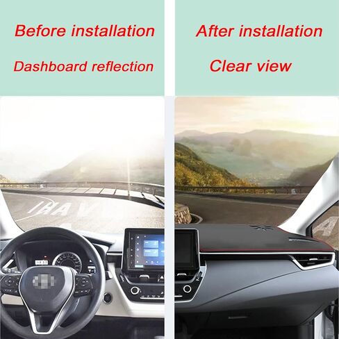 Dash Mat Cover for Corolla Sedan 2022 Custom Interior Center Console Dashboard Accessories Compatible with Toyota Corolla Sedan L LE SE XLE XSE 2019 2020 2021 2022 (Black Rim) in Kuwait