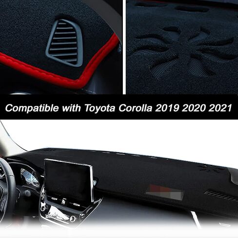 Dash Mat Cover for Corolla Sedan 2022 Custom Interior Center Console Dashboard Accessories Compatible with Toyota Corolla Sedan L LE SE XLE XSE 2019 2020 2021 2022 (Black Rim) in Kuwait