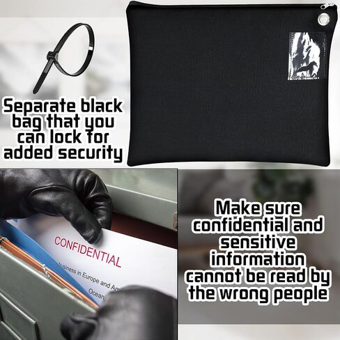 Sanwuta Interoffice Mailer Canvas Transit Sack Zipper Bag 18" x 14" Large Zipper Bag with Grommet Interoffice Mail Bag (Black,10 Pcs) in Saudi Arabia