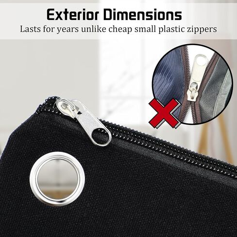 Sanwuta Interoffice Mailer Canvas Transit Sack Zipper Bag 18" x 14" Large Zipper Bag with Grommet Interoffice Mail Bag (Black,10 Pcs) in Saudi Arabia