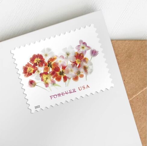 2022 Tulips Flowers, Garden, Love, Forever First Class Postage Stamps (5 Sheets, 100 Stamps) in Saudi Arabia