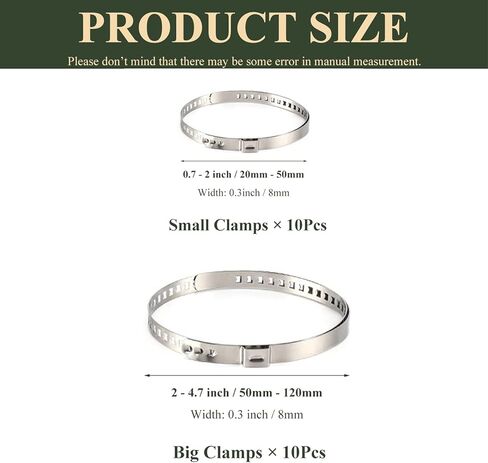 20Pcs Car Joint Banding Tool Kit Adjustable Stainless Steel CV Joint Boot Clamps for Most Cars Replacement (10 Small Clamps and 10 Big Clamps) in Kuwait