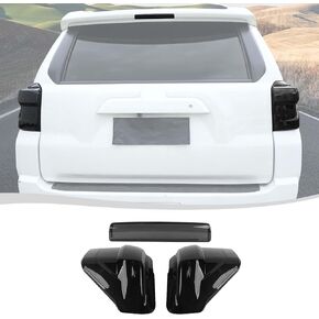 Voodonala for Toyota 4Runner 2014-2024 Rear Tail Lamp Cover 3RD Black Lamp Smoke Black Brake Warning Lamp Cover Compatible with Toyota 4Runner 2014-2024(3Pcs/Set,Smoke Black,ABS)