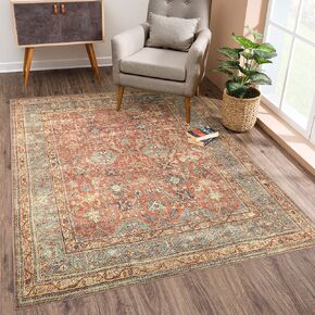 Bloom Rugs Washable Non-Slip 7 ft Runner - Black/Ivory Traditional Runner for Entryway, Hallway, Bathroom, and Kitchen - Exact Size: 2.5' x 7'