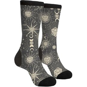 Yaateeh Moon Phase Funny Novelty Socks Unisex Crazy Crew Dress Socks