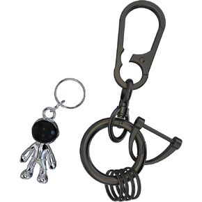 Car Key Chain,Spacemen keyring,Astronaut keychain,360 Degree Rotatable Snap Swivel,Anti-Lost D-Ring and 4 Keyrings