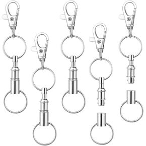 AFUNTA 5 PCS Quick Release Keychain Set, Detachable Keychain Double Spring Split Snap Separate Chain for Keychain Wallet