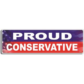 Gear Tatz - PROUD CONSERVATIVE - Political BUMPER STICKER - 3 X 10 inches - Professionally Made in The USA - Vinyl Car Decal