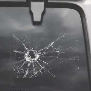Broken Glass Decal Stickers, Pack of 3, 5.9 x 3.9 inches, Waterproof