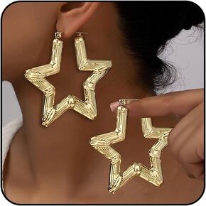 Bamboo Earrings Gold Bamboo Hoop Earrings Black History Month Shirt Outfits Accessories 90s Outfits for Women African Jewelry Gifts