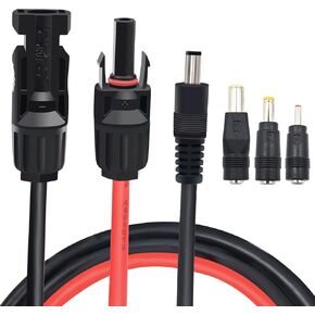COMeap Solar Panel Adapter for Jackery, to DC 5.5x2.1mm Extension Power Cable with DC 3.5x1.35, 5.5x2.5 and 8mm Connector Compatible with MC4 Solar Panel Charger and Portable Solar Generator 5ft(1.5m)