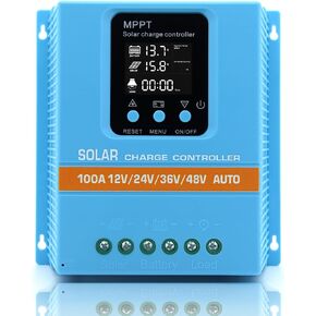 Upgraded 100A MPPT Solar Charge Controller 12V 24V 36V 48V LCD Display Battery Intelligent Regulator Max 100V Input Dual USB for Lead-Acid/Lithium