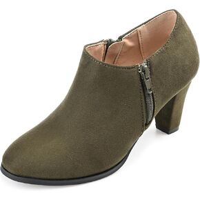Journee Womens Sanzi Comfort Insole Inside Zip Block Heel Booties