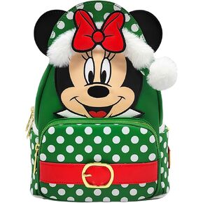 Loungefly Disney Minnie Mouse Elf Polka Dot Christmas Double Strap Shoulder Bag