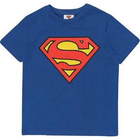 DC Comics Superman Classic Logo T-Shirt, Kids, 3-15 Years, Royal Blue, Official Merchandise