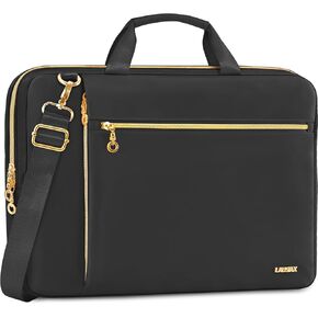 Laptop Bag Case 17 17.3 inch for Women Men Computer Briefcase Compatible with Dell XPS Inspiron, HP Pavilion Omen, LG Gram, Lenovo, ASUS, Acer, Messenger Shoulder Bag with Strap Handle, Black