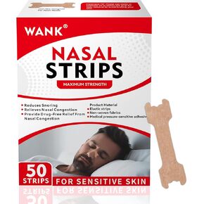 Nasal Strips for Snoring, Nasal Strips for Breathing, Extra Strength Nasal Strips Help Stop Snoring and Instant Nasal Congestion Relief (50 Strips)