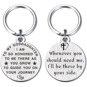 Goddaughter Gifts from Godmother Godfather - Goddaughter Inspirational Reminder Keychain