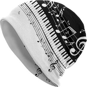 Music Piano Adult Women Men Beanie Hats Sports Elastic Brimless Head Wear Knitted Caps for Dancing Party