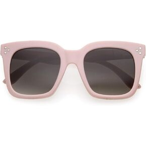 zeroUV Kids Color Tinted Retro Oversized Square Sunglasses for Children