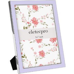 eletecpro 4x6 Enamel Picture Frame with Real Glass Cover, 1 Pack Pink Photo Frame with Gold Metal Edge, Horizontal and Vertical Display Pictures 4x6 for Tabletop, Bookshelf, Wall Decor