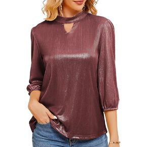 JASAMBAC Women's Sparkle Sequin Tops Shimmer Glitter Loose Cold Shoulder Party Tunic Batwing Dolman Dressy Tops