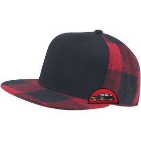 Premium Wool Blend Plaid Flannel Adjustable Snapback Baseball Cap