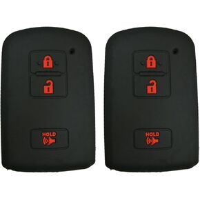 Coolbestda 2Pcs Rubber Smart Key Cover Fob Case Pouch Glove Protector Keyless Jacket for 2017 2018 2019 2020 2021 Toyota Tacoma Land Cruise Prius V 3buttons