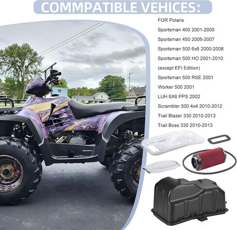 طقم غطاء صندوق مرشح الهواء لـ Polaris Sportsman 400 450 500 Scrambler 500 Trail Boss Blazer 330 Worker 500 2001-2013 5433387 5432868 7080595 in Saudi Arabia