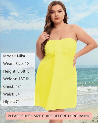 AS ROSE RICH Strapless Dress for Women - Beach Dresses for Women - Tube Top Dress in Saudi Arabia