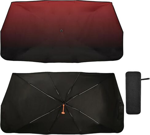 Red Black Car Sun Shade Windshield Car Umbrella Foldable Uv Ray Reflector Front Window Sun Shade Visor Shield Cover in Saudi Arabia