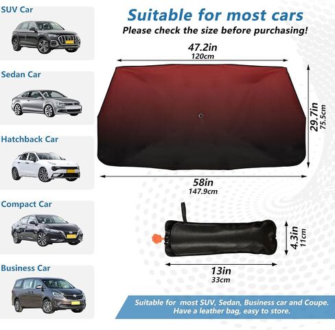 Red Black Car Sun Shade Windshield Car Umbrella Foldable Uv Ray Reflector Front Window Sun Shade Visor Shield Cover in Saudi Arabia