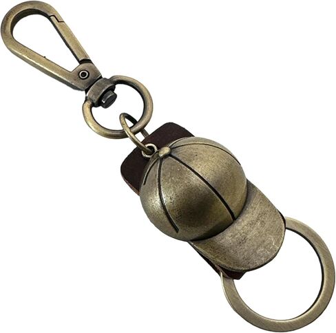 Genuine Leather Keychain, Brass-tone Clip, Split Ring & Pendant, Men & Women, Key Holder, Belt Loop Purse Backpack in Saudi Arabia
