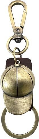 Genuine Leather Keychain, Brass-tone Clip, Split Ring & Pendant, Men & Women, Key Holder, Belt Loop Purse Backpack in Saudi Arabia