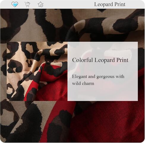 Leopard Print Scarf For Women Animal Print Cotton Linen Scarves With Tassels Long Scarf Lightweight Warm Shawl Stole in Saudi Arabia