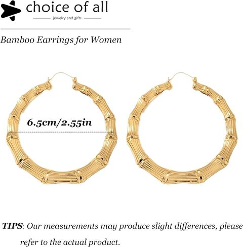 Bamboo Earrings Gold Bamboo Hoop Earrings Black History Month Shirt Outfits Accessories 90s Outfits for Women African Jewelry Gifts in Kuwait