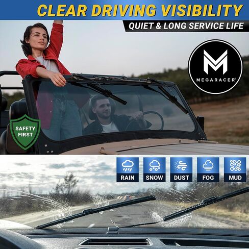 مساحات الزجاج الأمامي لسيارتي | هيونداي سوناتا (2011-2024) وسوبارو أوت باك (2010-2014) | شفرات مساحات الزجاج الأمامي 18 + 26 بوصة لسيارتي | مجموعة شفرات ممسحة الزجاج الأمامي البديلة للسيارات in Kuwait