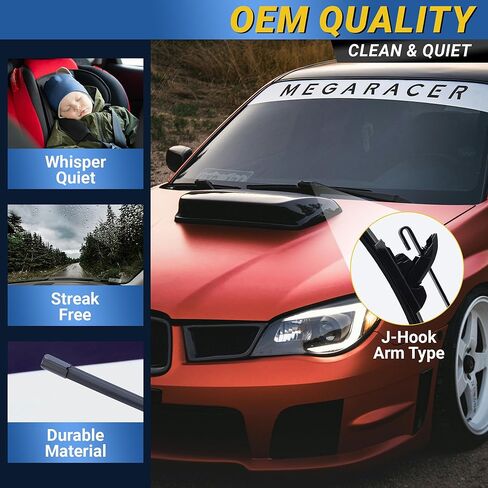 مساحات الزجاج الأمامي لسيارتي | هيونداي سوناتا (2011-2024) وسوبارو أوت باك (2010-2014) | شفرات مساحات الزجاج الأمامي 18 + 26 بوصة لسيارتي | مجموعة شفرات ممسحة الزجاج الأمامي البديلة للسيارات in Kuwait