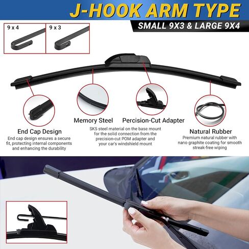 مساحات الزجاج الأمامي لسيارتي | هيونداي سوناتا (2011-2024) وسوبارو أوت باك (2010-2014) | شفرات مساحات الزجاج الأمامي 18 + 26 بوصة لسيارتي | مجموعة شفرات ممسحة الزجاج الأمامي البديلة للسيارات in Kuwait