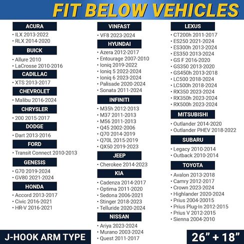 مساحات الزجاج الأمامي لسيارتي | هيونداي سوناتا (2011-2024) وسوبارو أوت باك (2010-2014) | شفرات مساحات الزجاج الأمامي 18 + 26 بوصة لسيارتي | مجموعة شفرات ممسحة الزجاج الأمامي البديلة للسيارات in Kuwait