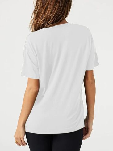 Womens Plunge Deep V Neck T Shirts Summer Casual Short Sleeve Tee Tops in Saudi Arabia