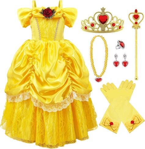 TYHTYM Princess Costumes Little Girls Dress Up Cosplay Fancy Halloween Christmas Party 2-13T in Saudi Arabia