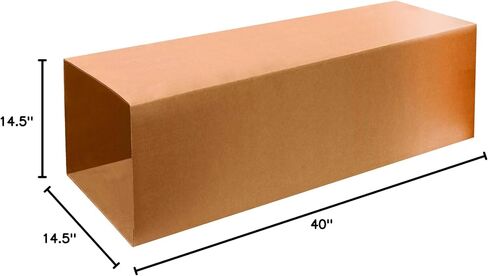BOX USA 15 حزمة من صناديق الورق المقوى المموج الداخلية المتداخلة، 14 بوصة طول × 14 بوصة عرض × 40 بوصة ارتفاع، كرافت، الشحن والتعبئة والنقل in Saudi Arabia