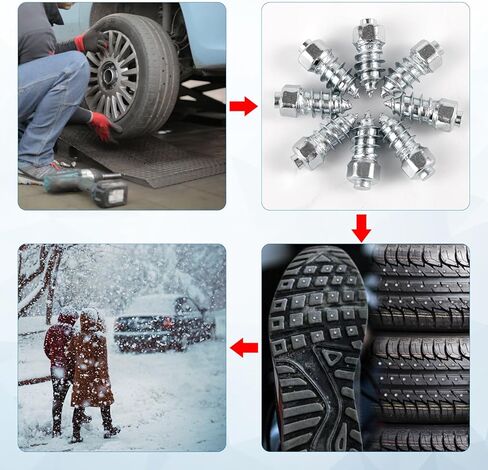 100pcs Screw in Tire Studs, 6x15mm Wheel Tyre Studs for Snow Tire Spikes ATV Tire Studs with Installation Tool for Car Truck Motorcycle Bicycle Boot ATV SUV Auto Accessories in Saudi Arabia